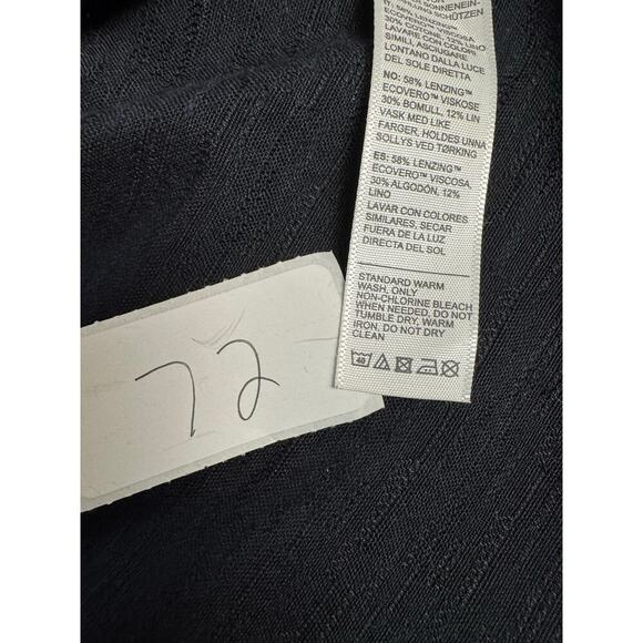 Fat face Sascha Black Midi Skirt With Linen size US 8R Fabric Tie Elastic Waist - Picture 9 of 10